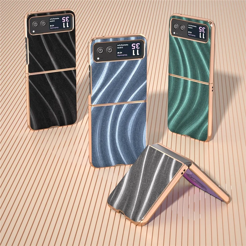 Milky Way Series Phone Case for Motorola Razr 40 5G , PU Leather + PC Electroplating Drop-proof Cover - Grey