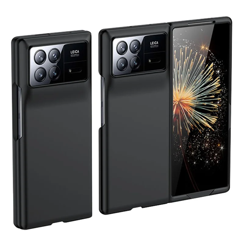 Para Xiaomi Mix Fold 3 5G Capa de Telefone Protetora Rígida de PC Pele-toque Capa Dobrável - Preto