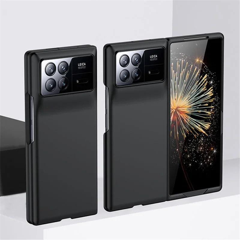 Para Xiaomi Mix Fold 3 5G Capa de Telefone Protetora Rígida de PC Pele-toque Capa Dobrável - Preto