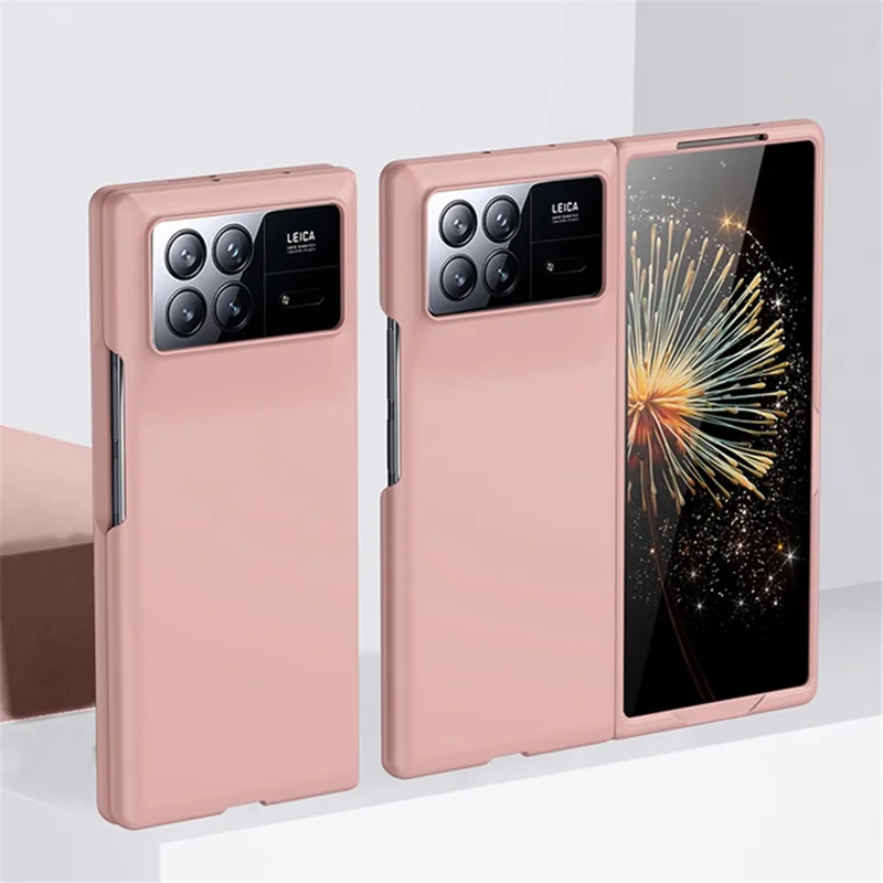 Защитный жёсткий ПК-корпус для Xiaomi Mix Fold 3 5G, чехол с кожаной текстурой, складной чехол - розовый