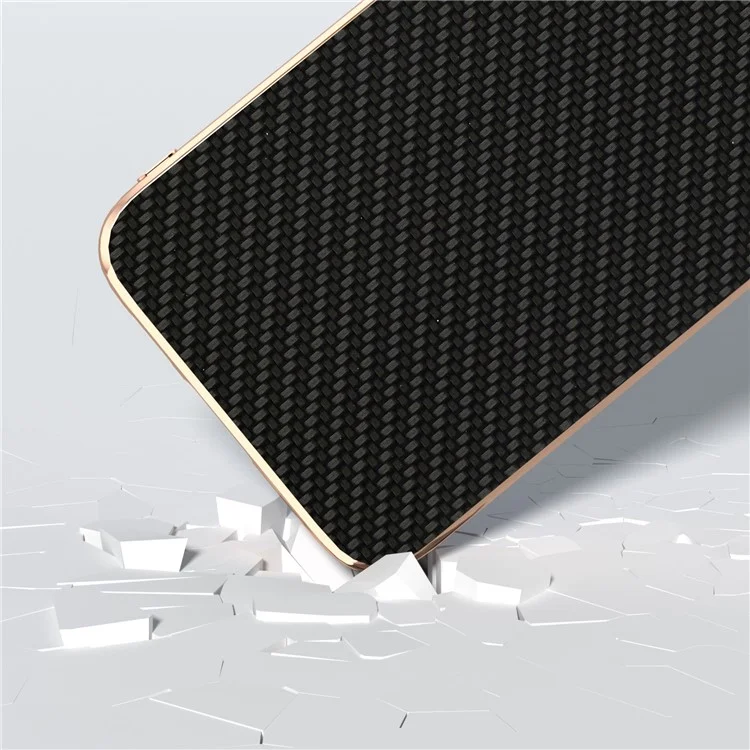 Für Samsung Galaxy S23 FE Carbon Fiber Texture Phone Case PU Leder+TPU+PC Electroplating Stoßfeste Abdeckung - Schwarz