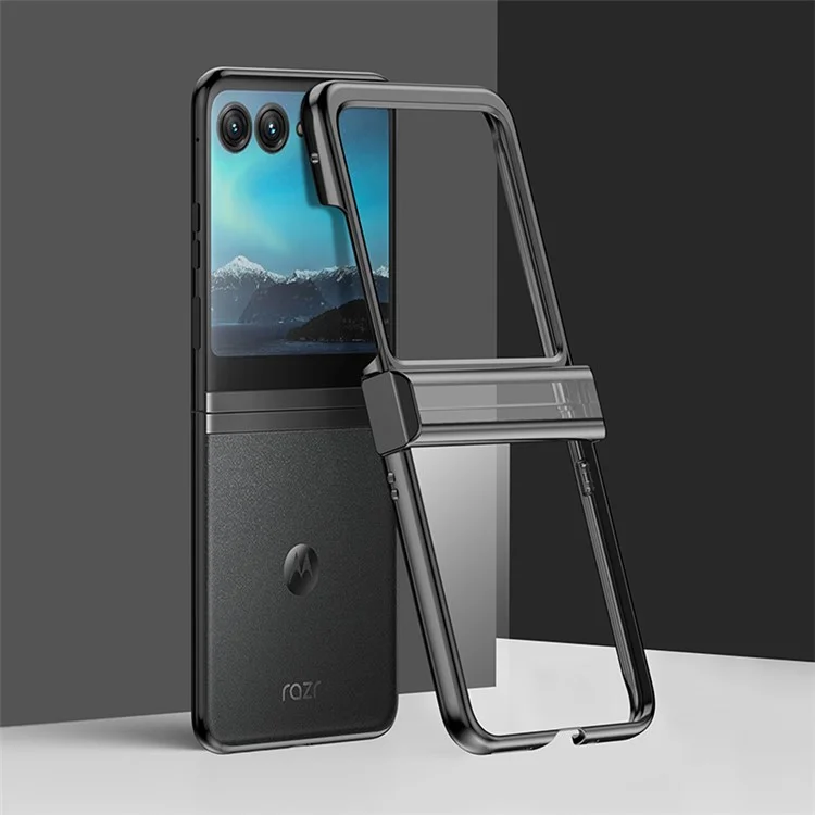 Для Motorola Razr 40 Ultra 5G Антицарапина Жесткий ПК Чехол для телефона Hinde Защита Гальваническое покрытие - Черный
