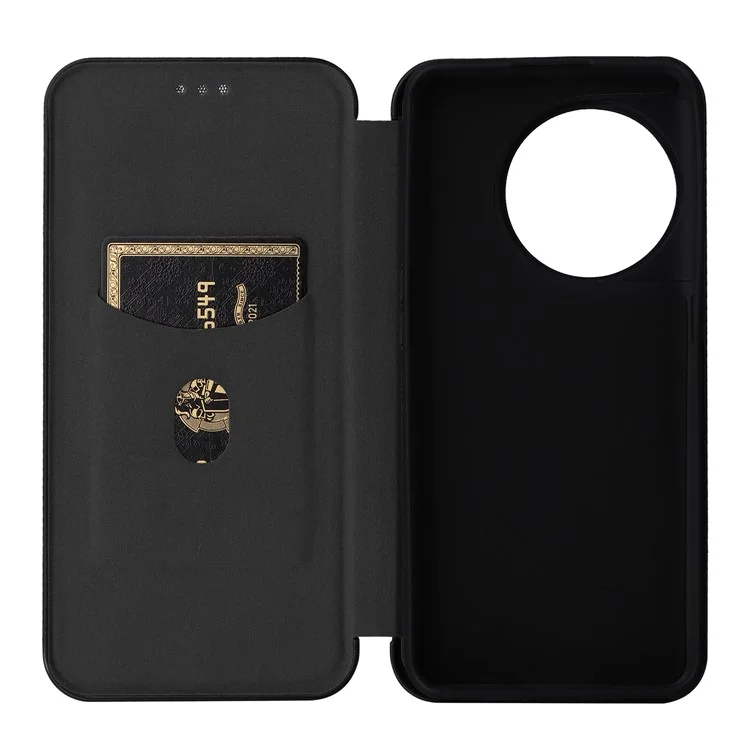 Per OnePlus Ace 2 Pro 5G Carbon Fiber Texture Phone Case Card Holder Leather Stand Anti-drop Cover - Nero