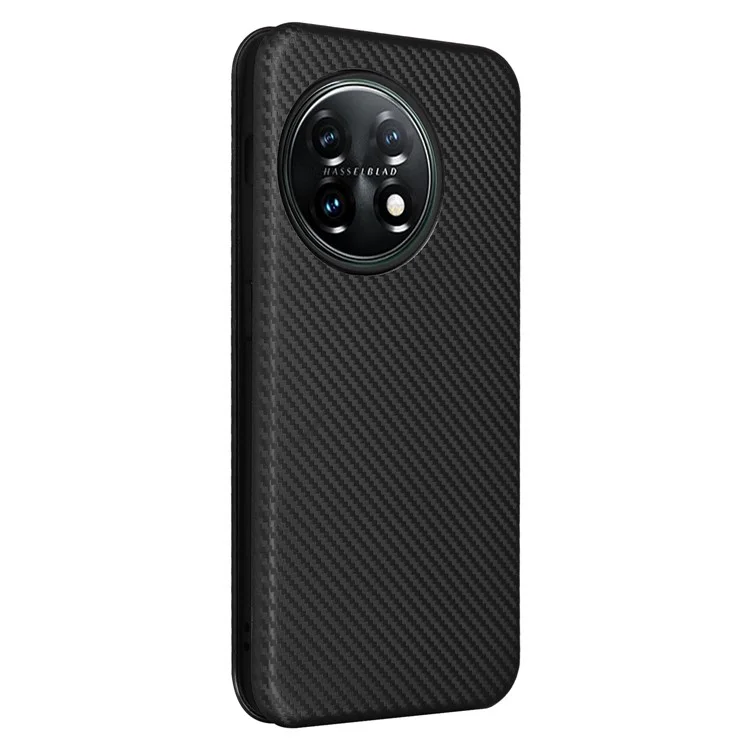 Per OnePlus Ace 2 Pro 5G Carbon Fiber Texture Phone Case Card Holder Leather Stand Anti-drop Cover - Nero