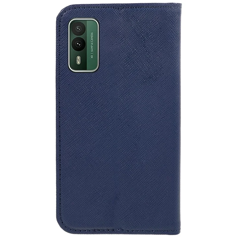 Pour Nokia XR21 Cross Texture Wallet Phone Shell Magnetic Closing PU Leather Stand Cover - Dark Blue