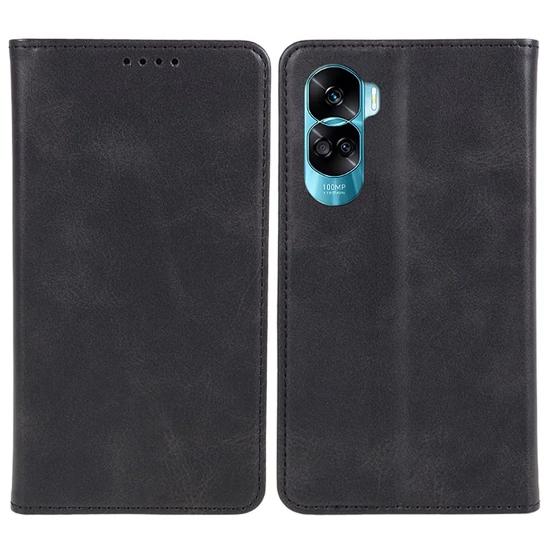 For Honor 90 Lite 5G / X50i 5G Capa de Telefone de Couro Antiimpacto - Preta