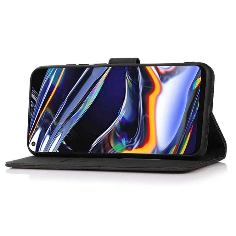 KHAZNEH For Motorola Moto G14 4G Wallet Stand Phone Cover Textured PU Leather Smartphone Case - Black