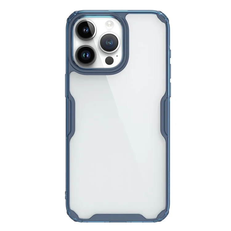 NILLKIN Nature Pro Series for iPhone 15 Pro Max PC+TPU Phone Case Drop-proof Phone Back Cover - Blue
