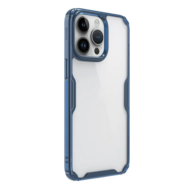NILLKIN Nature Pro Series for iPhone 15 Pro Max PC+TPU Phone Case Drop-proof Phone Back Cover - Blue