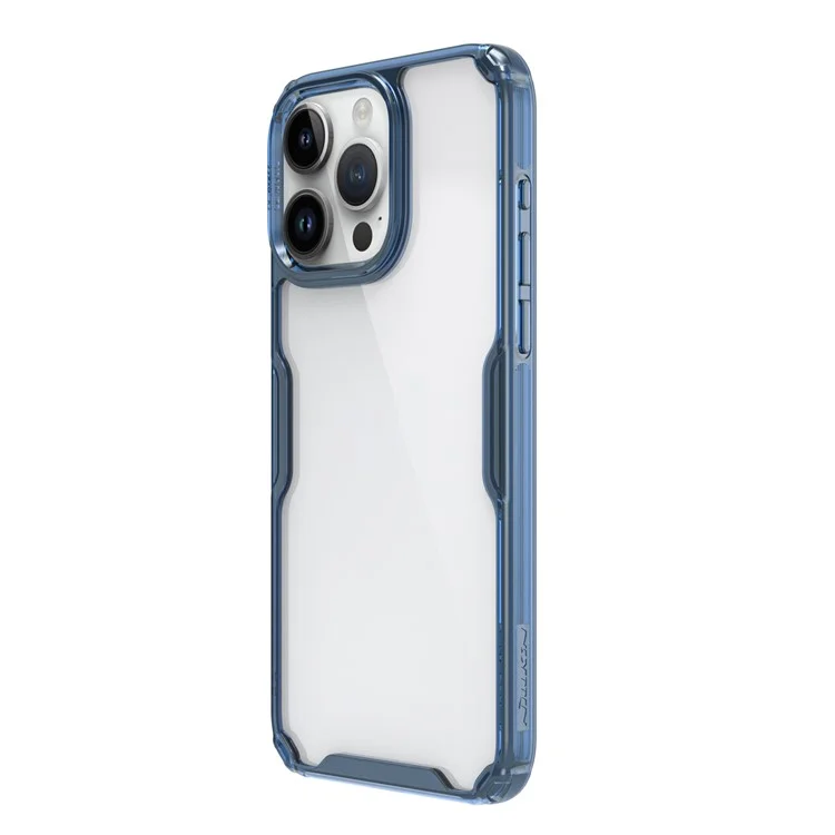 NILLKIN Nature Pro Series for iPhone 15 Pro Max PC+TPU Phone Case Drop-proof Phone Back Cover - Blue