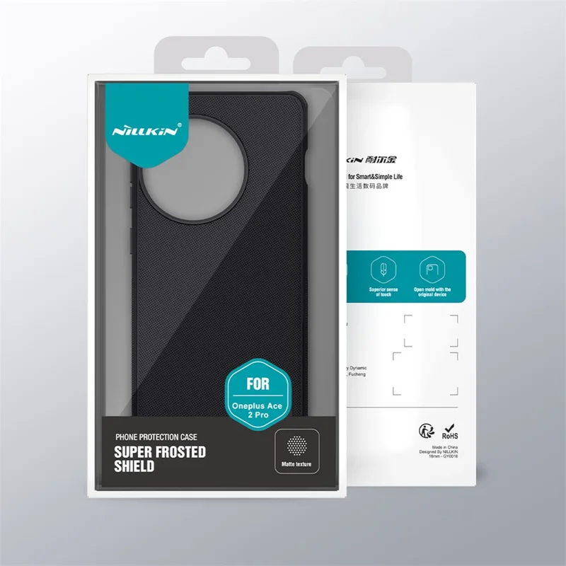 Coque NILLKIN Super Frosted Shield Pro pour OnePlus Ace 2 Pro 5G PC+TPU Anti-rayures Matte Phone Cover - Rouge