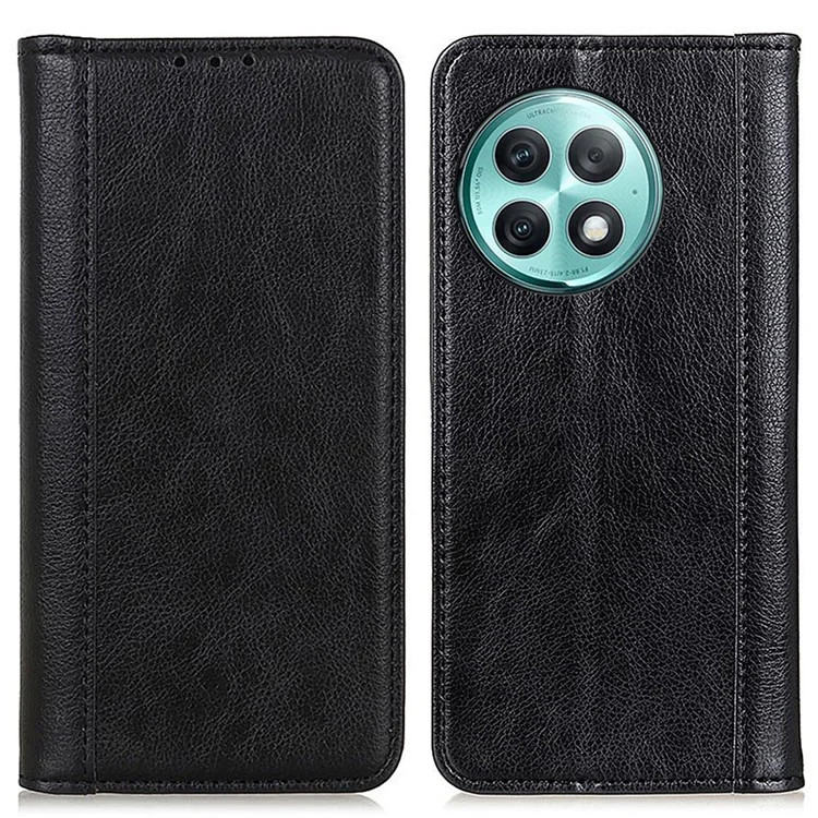 Per OnePlus Ace 2 Pro 5G Anti-Graffio Custodia Telefonica Divisione in Pelle Split Texture Wallet Stand Cover - Nero