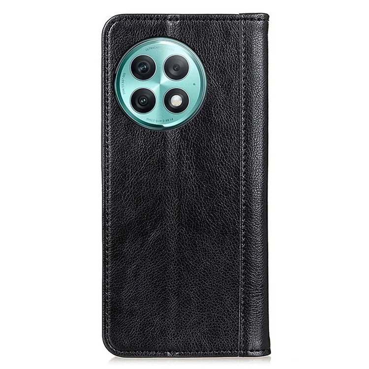 Per OnePlus Ace 2 Pro 5G Anti-Graffio Custodia Telefonica Divisione in Pelle Split Texture Wallet Stand Cover - Nero