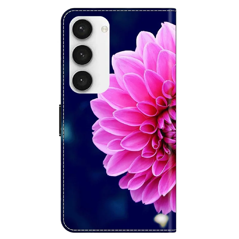 For Samsung Galaxy S23 FE Wallet Leather Phone Case 3D Pattern Printing Phone Stand Cover - Pink Flowers
