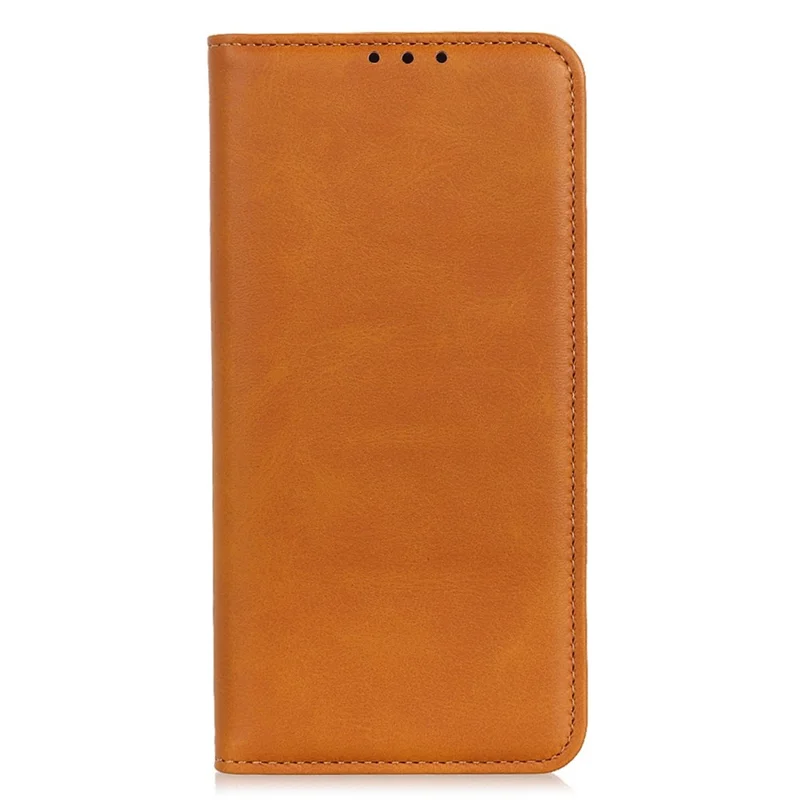 For Motorola Moto G14 4G Anti-drop Phone Case Cowhide Texture Split Leather Wallet Stand Shell - Brown