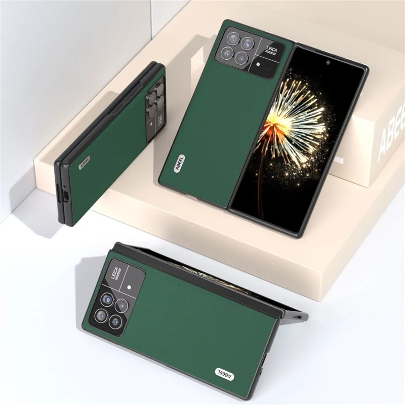 ABEEL Per Xiaomi Mix Fold 3 5G Custodia per telefono in pelle di mucca Sensazione seta PC antiurto - Verde