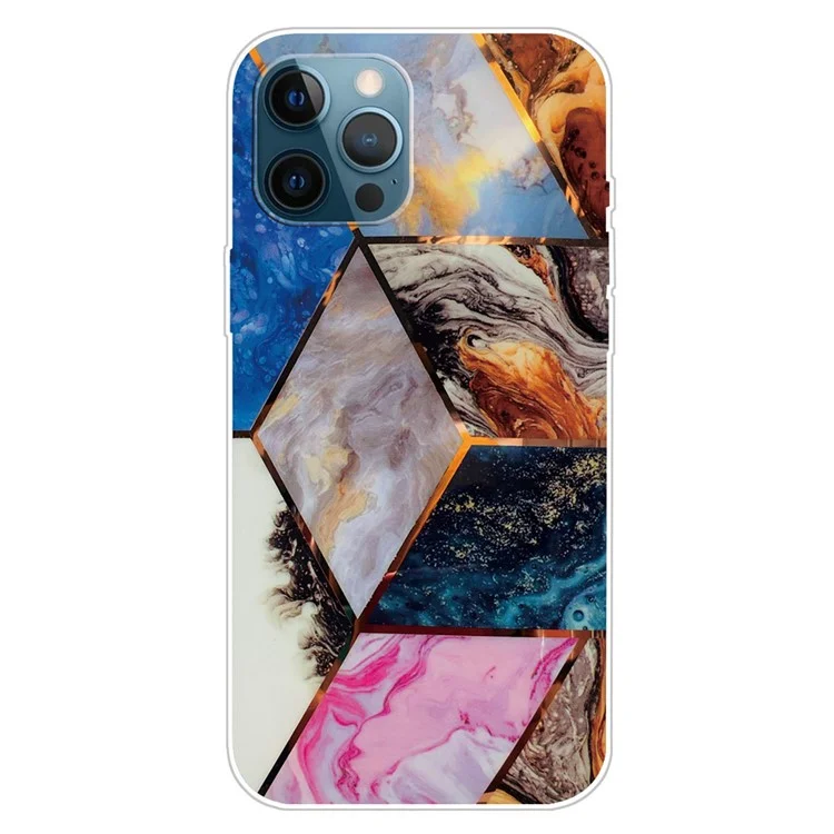 Für iPhone 15 Pro Max TPU IMD Telefon Schutzhülle Marmormustertorelle Mobile Back Cover, Stil A - Stil L