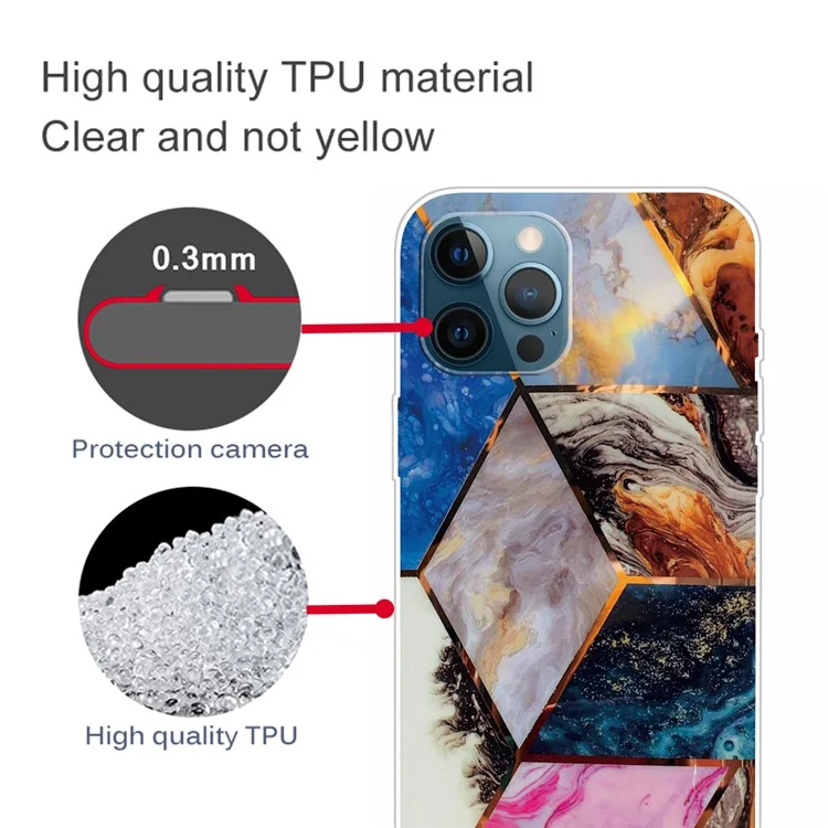 Für iPhone 15 Pro Max TPU IMD Telefon Schutzhülle Marmormustertorelle Mobile Back Cover, Stil A - Stil L