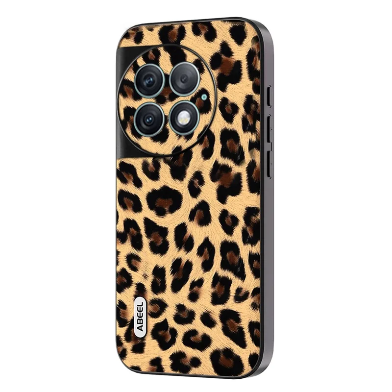 ABEEL Leopard Texture Phone Case for OnePlus Ace 2 Pro 5G , PU Leather+TPU+PC Protective Cover - Champagne Gold