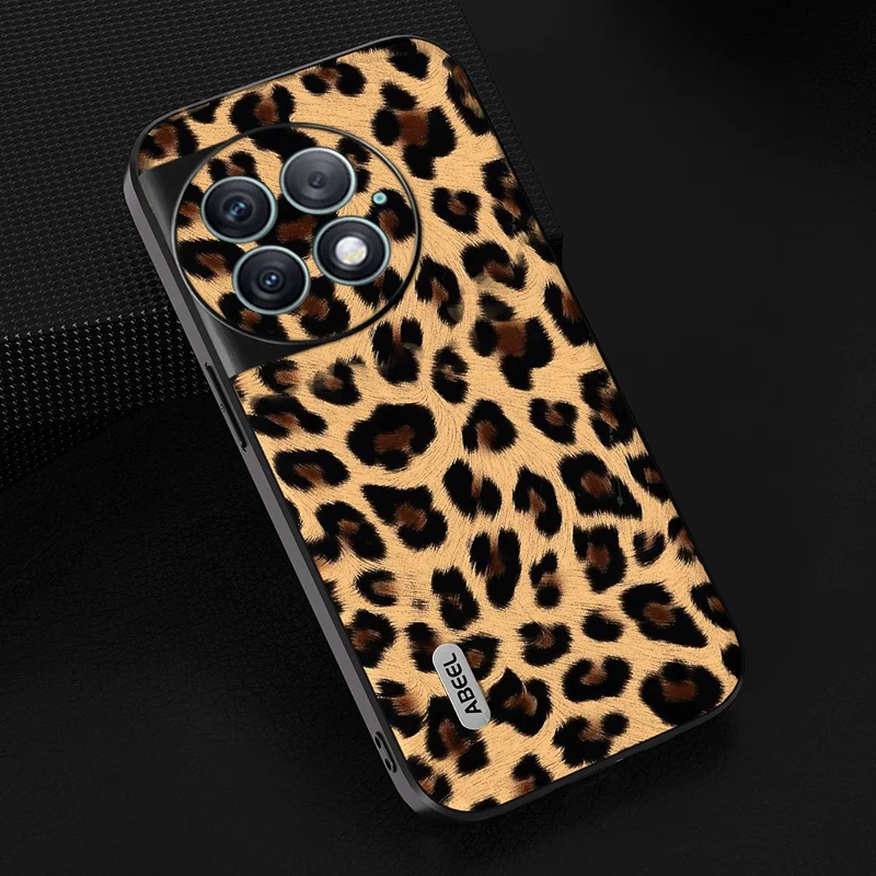 ABEEL Leopard Texture Phone Case for OnePlus Ace 2 Pro 5G , PU Leather+TPU+PC Protective Cover - Champagne Gold