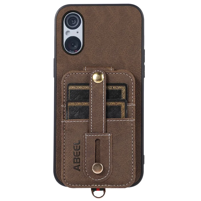 ABEEL Style 02 For Sony Xperia 5 V Vertical Flip Card Slots Kickstand Case Litchi Texture PU+TPU+PC Anti-scratch Phone Cover - Khaki