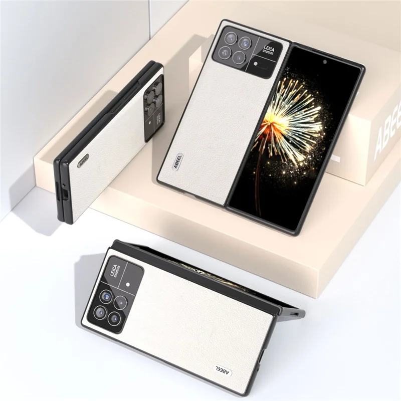 Para el estuche de teléfono Xiaomi Mix Fold 3 5G Anti-Scratch de piel de vaca genuina+PC - Gris