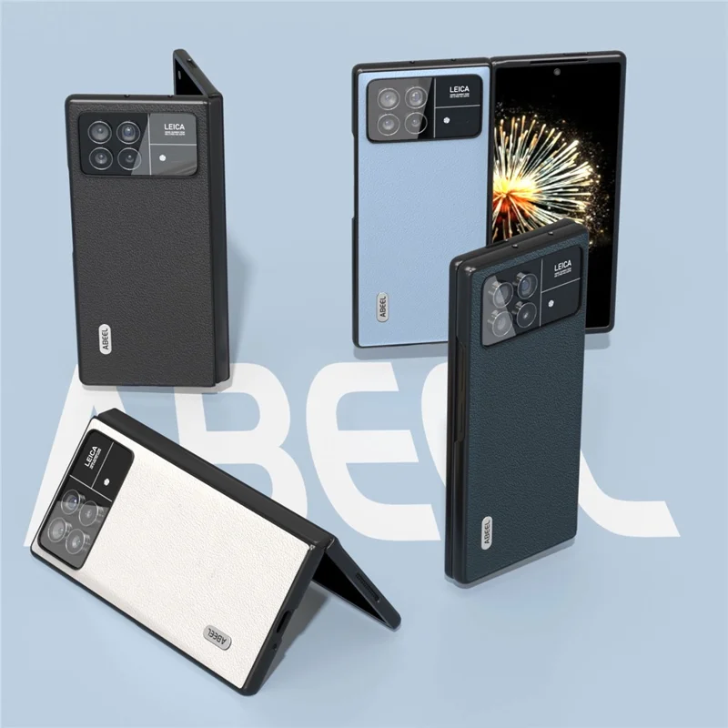 Для Xiaomi Mix Fold 3 5G Противоцарапное чехол для телефона Текстурированная настоящая коровья кожа+Чехол из ПК - Черный