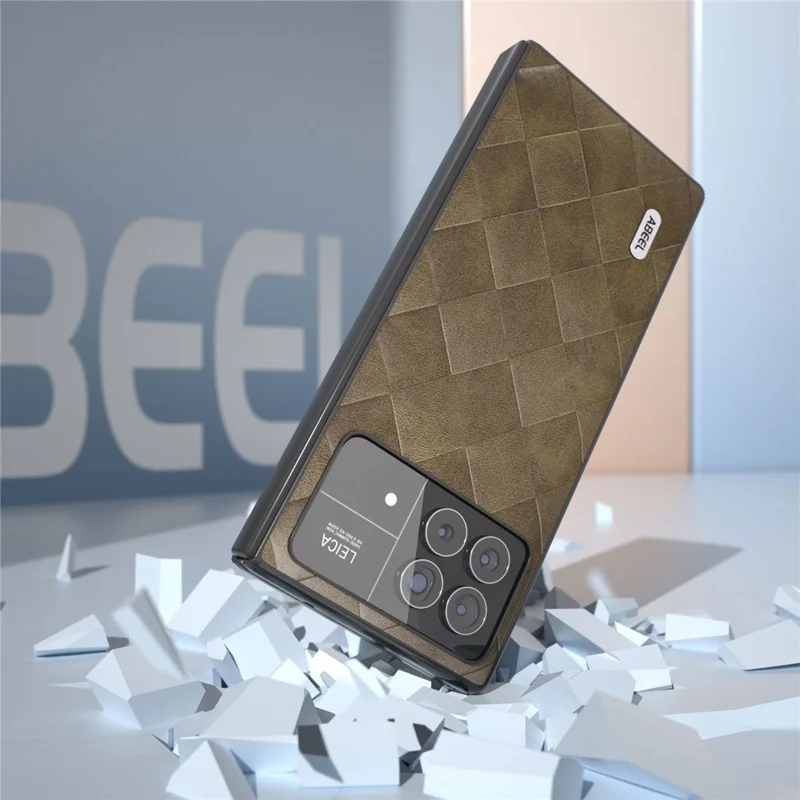 ABEEL For Xiaomi Mix Fold 3 5G Grid Texture Protective Case PU Leather+PC Drop Protection Phone Cover - Green