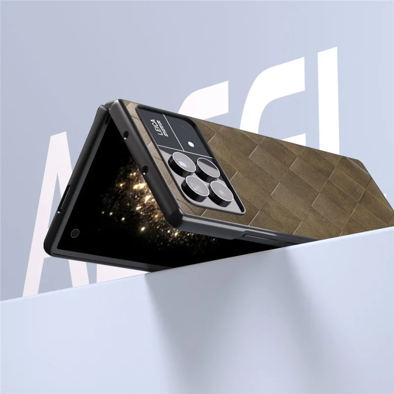 ABEEL For Xiaomi Mix Fold 3 5G Grid Texture Protective Case PU Leather+PC Drop Protection Phone Cover - Green