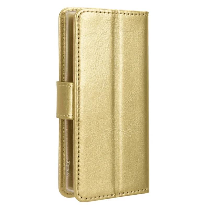 For Nokia 105 2G (2023) PU Leather Phone Case Crazy Horse Texture Full Protection Phone Cover - Gold