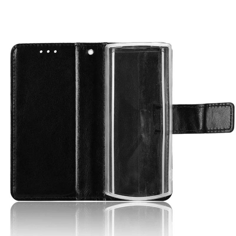 Phone Case for Nokia 105 4G (2023) Crazy Horse Texture PU Leather Anti-drop Wallet Stand Cover - Black