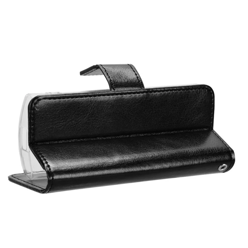 Phone Case for Nokia 105 4G (2023) Crazy Horse Texture PU Leather Anti-drop Wallet Stand Cover - Black