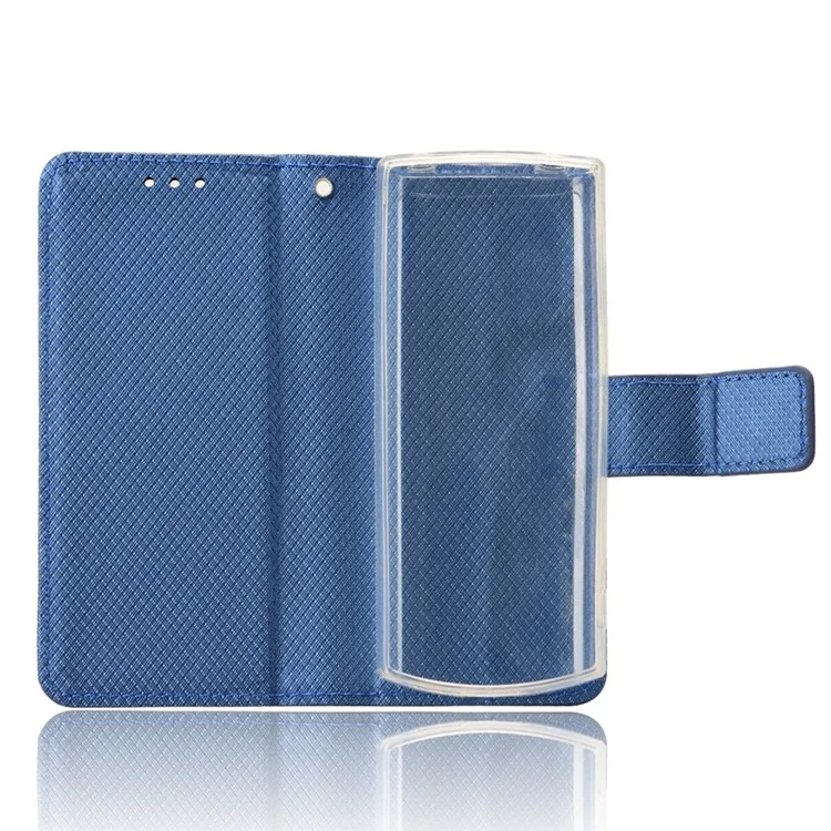 Pour Nokia 105 4G (2023) Diamond Texture PU Leather Wallet Phone Case Protective Stand Cover - Blue