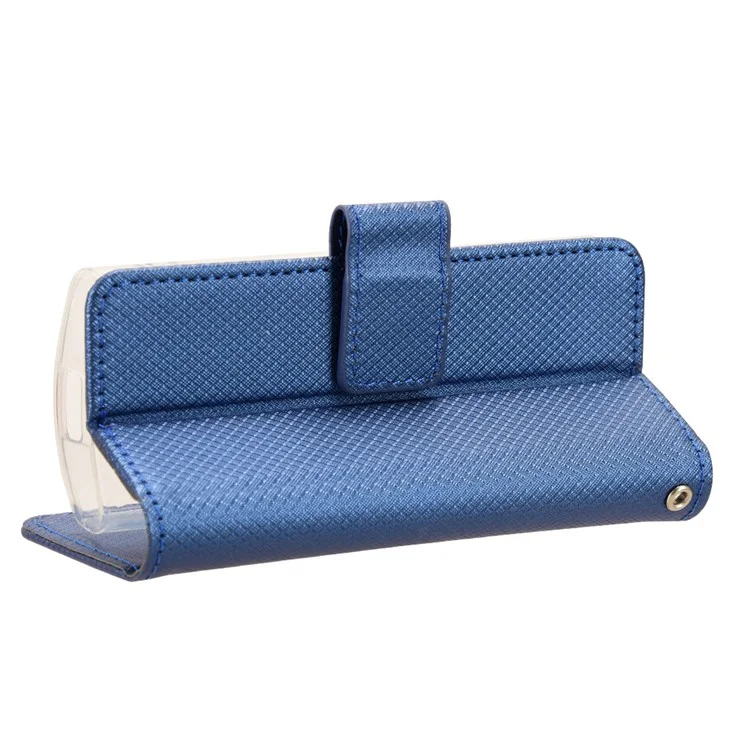 Pour Nokia 105 4G (2023) Diamond Texture PU Leather Wallet Phone Case Protective Stand Cover - Blue