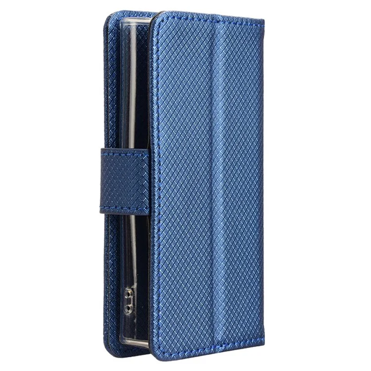 Pour Nokia 105 4G (2023) Diamond Texture PU Leather Wallet Phone Case Protective Stand Cover - Blue