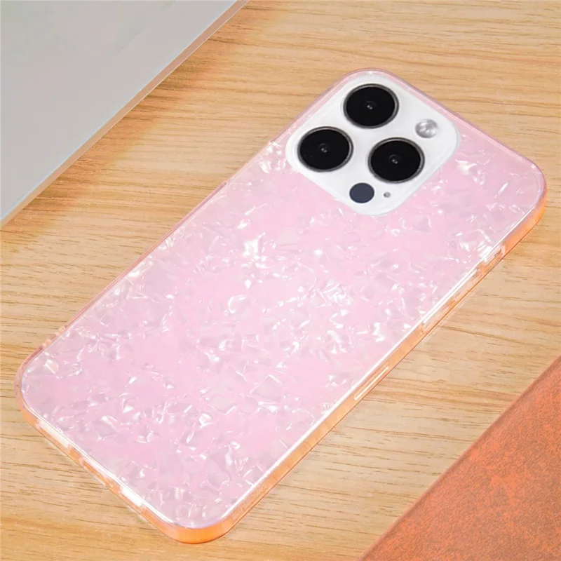 IPAKY For iPhone 15 Pro Scratch Resistant Phone Case IMD Acrylic+TPU Back Protector Cover - Pink