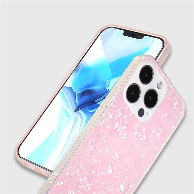 IPAKY For iPhone 15 Pro Scratch Resistant Phone Case IMD Acrylic+TPU Back Protector Cover - Pink