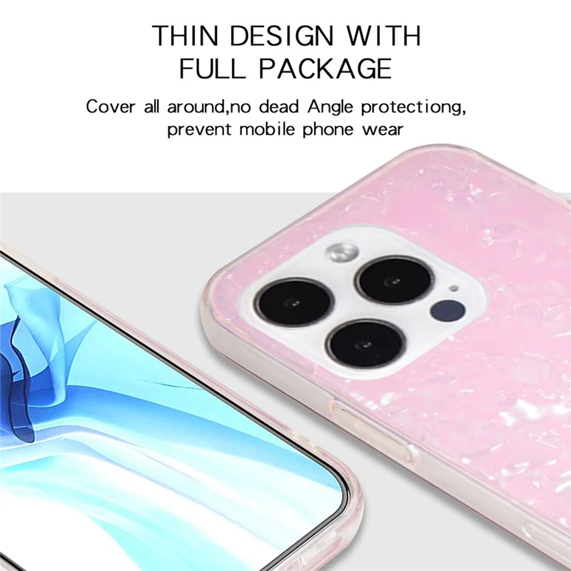 IPAKY For iPhone 15 Pro Scratch Resistant Phone Case IMD Acrylic+TPU Back Protector Cover - Pink