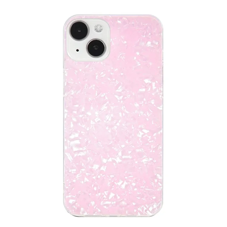 IPAKY For iPhone 15 Acrylic+TPU Collision Resistant Phone Case IMD Back Cover - Pink