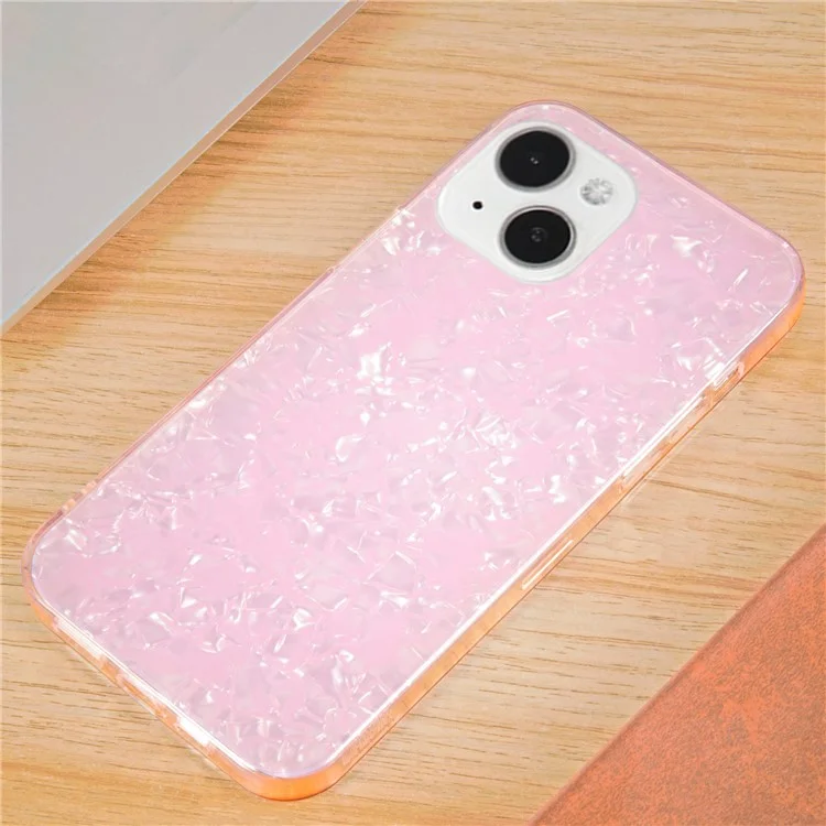 IPAKY For iPhone 15 Acrylic+TPU Collision Resistant Phone Case IMD Back Cover - Pink