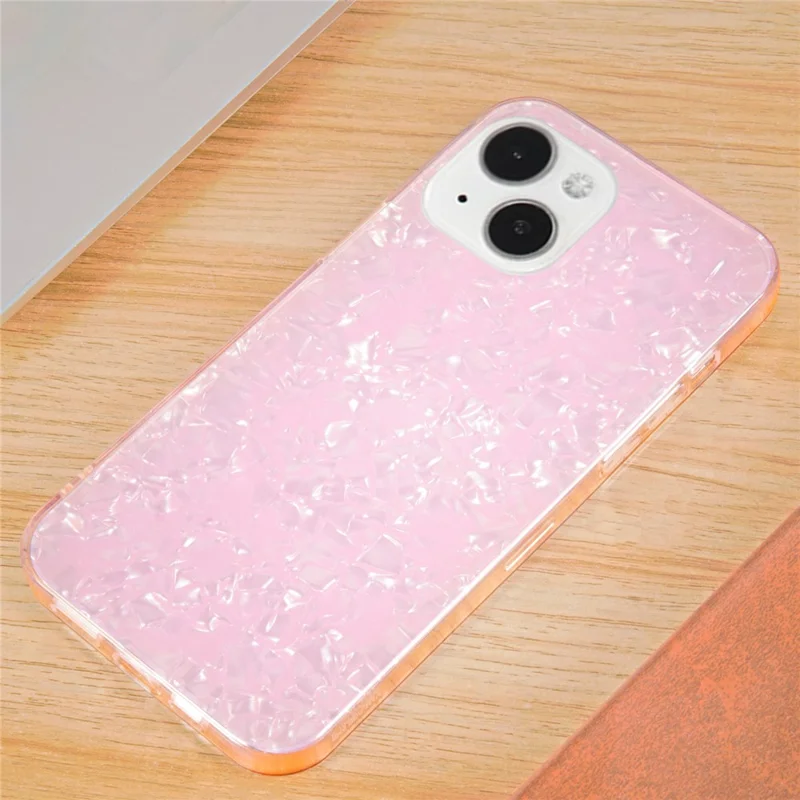 IPAKY For iPhone 15 Acrylic+TPU Collision Resistant Phone Case IMD Back Cover - White