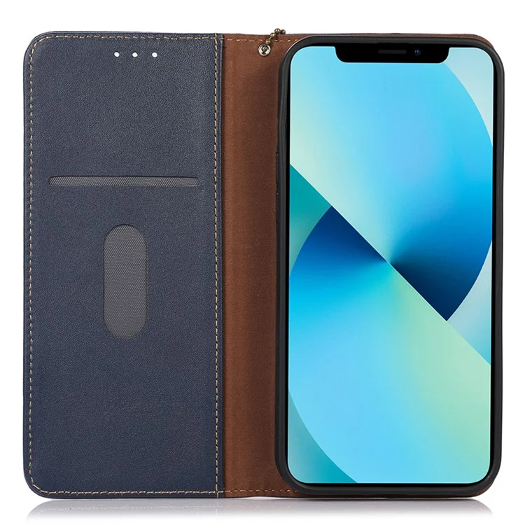 KHAZNEH Per OnePlus Ace 2 Pro 5G RFID Blocking Wallet Stand Cover Genuine Cow Leather Phone Case - Blu