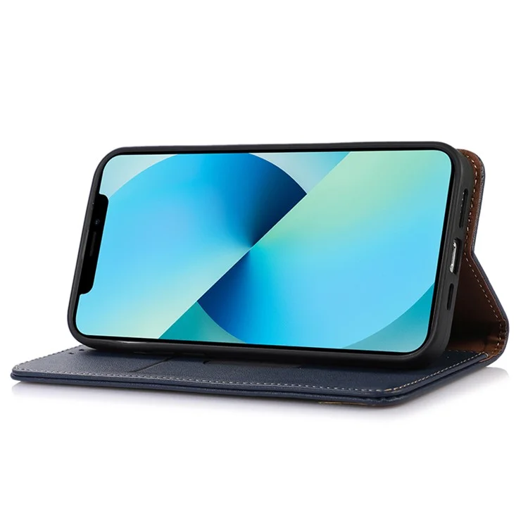 KHAZNEH Per OnePlus Ace 2 Pro 5G RFID Blocking Wallet Stand Cover Genuine Cow Leather Phone Case - Blu
