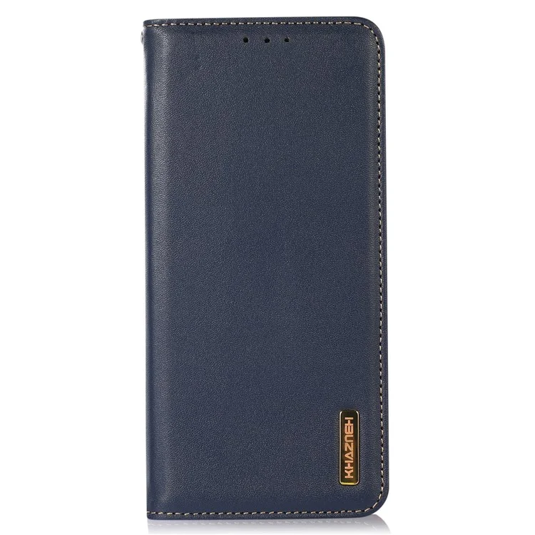 KHAZNEH Per OnePlus Ace 2 Pro 5G RFID Blocking Wallet Stand Cover Genuine Cow Leather Phone Case - Blu