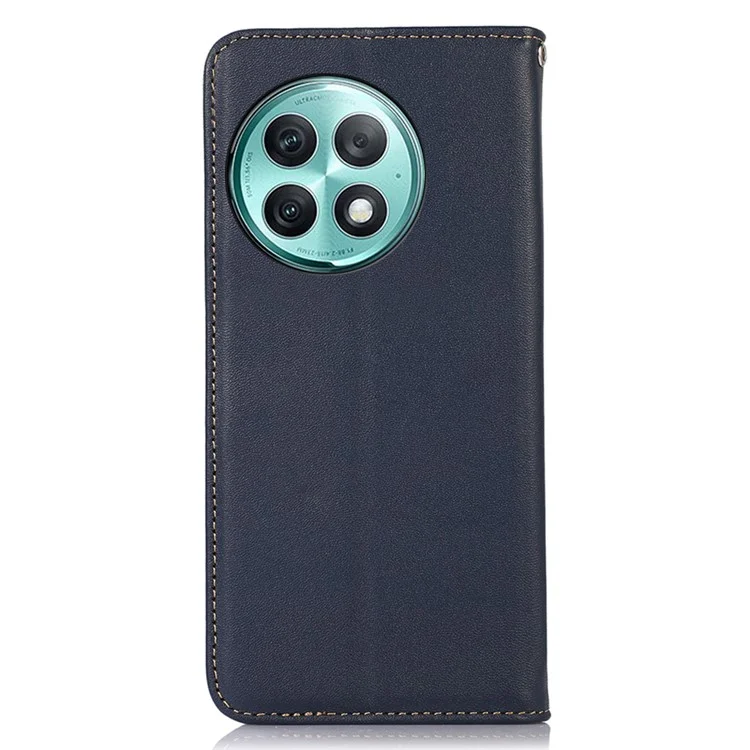 KHAZNEH Per OnePlus Ace 2 Pro 5G RFID Blocking Wallet Stand Cover Genuine Cow Leather Phone Case - Blu