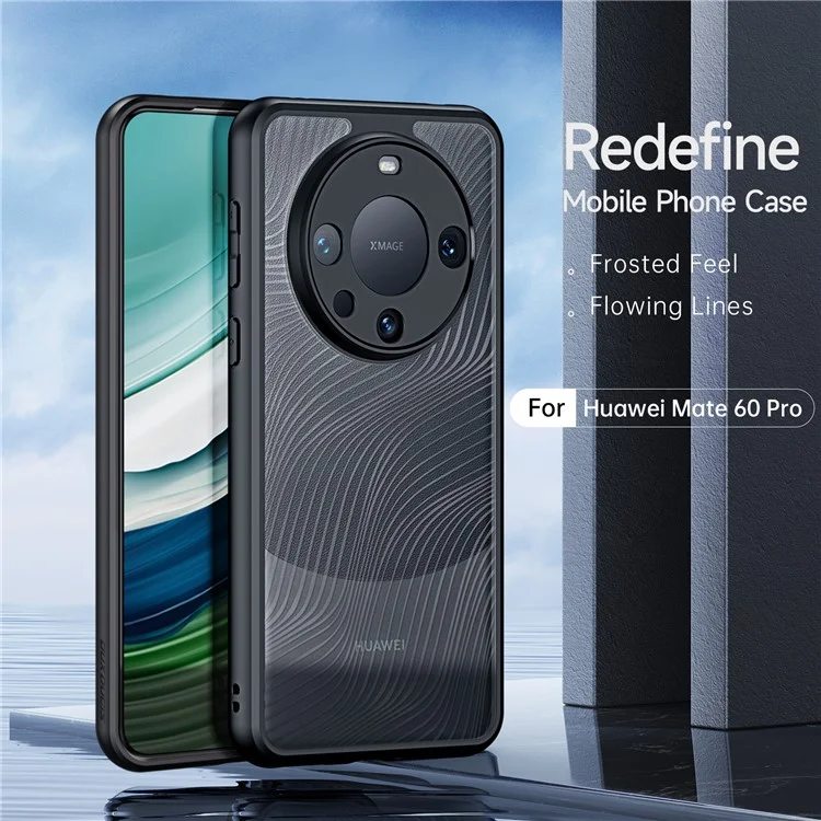 Serie Dux Ducis Aimo Per Huawei Mate 60 Pro Phone Case Matte TPU Frame TPU + PC Coperchio Shell (reach Certification) - Nero