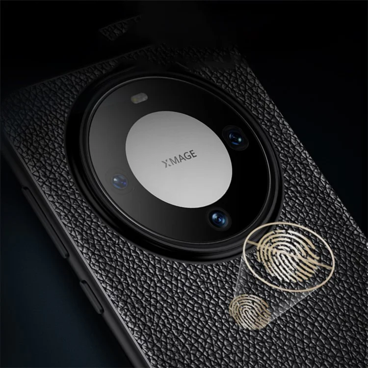 Pour Huawei Mate 60 Pro Anti-rayures Coque de Protection de Téléphone Texture de Litchi Flexible TPU Cover - Noir