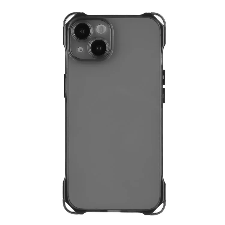 For iPhone 15 Plus Drop Protection Case Four Corner Anti-drop Phone Cover Flexible TPU Phone Shell - Black