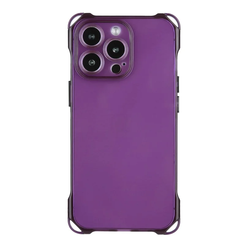 For iPhone 15 Pro Anti-drop Four Corner Phone Cover Slim-Fit TPU Case Drop Protection Cell Phone Shell - Purple