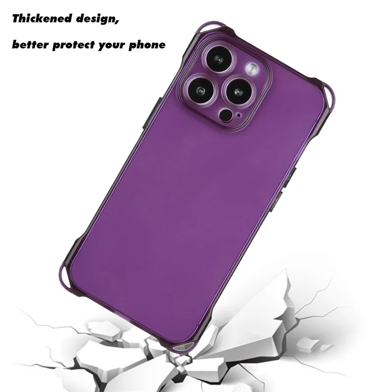 For iPhone 15 Pro Anti-drop Four Corner Phone Cover Slim-Fit TPU Case Drop Protection Cell Phone Shell - Purple